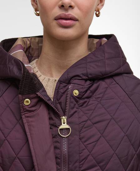 Steppjacke Hilary Black Cherry/Muted Tartan