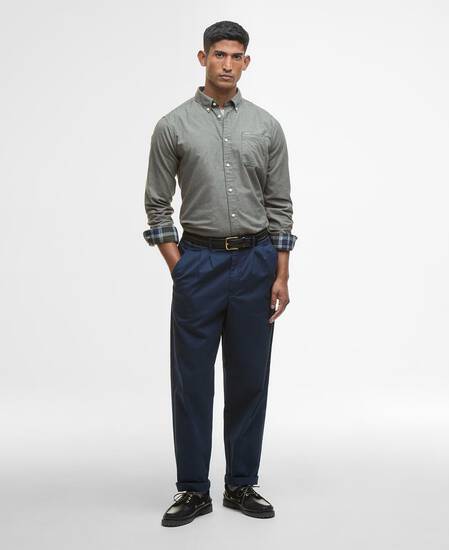 Hemd Huntly Houndstooth Tailored Olive