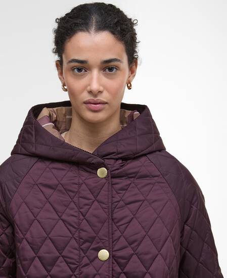 Steppjacke Hilary Black Cherry/Muted Tartan