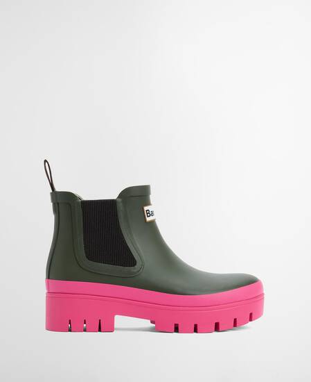 Gummistiefel Halton Ankle Olive/Fuchsia