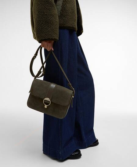 Wildledertasche Rosa Crossbody Olive