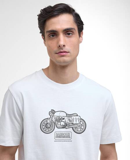 T-Shirt Morris Motorbike Graphic Whisper White