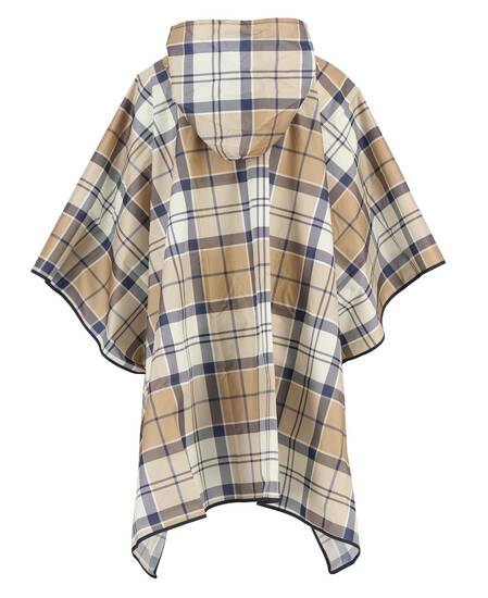 Poncho Portree Tartan Showerproof Hessian/Navy Tartan