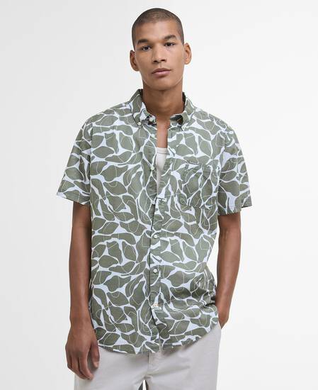 Hemd Spillroad Printed Short-Sleeved Light Moss