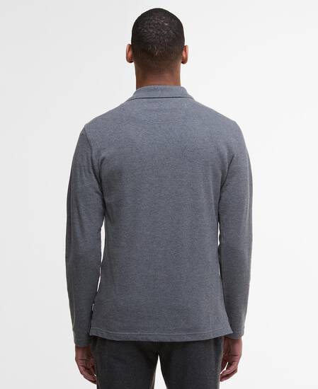 Poloshirt Furness Long-Sleeved Grey Marl