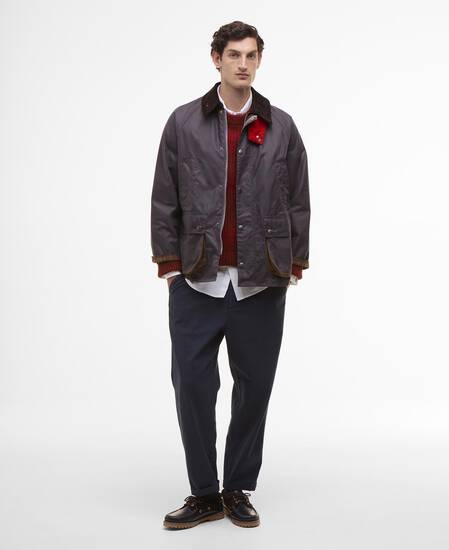 Paul Smith loves Barbour Wachsjacke Oversized Bedale Grey Lilac