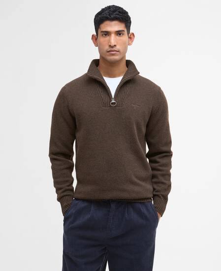 Pullover Essential Half Zip Dark Oak
