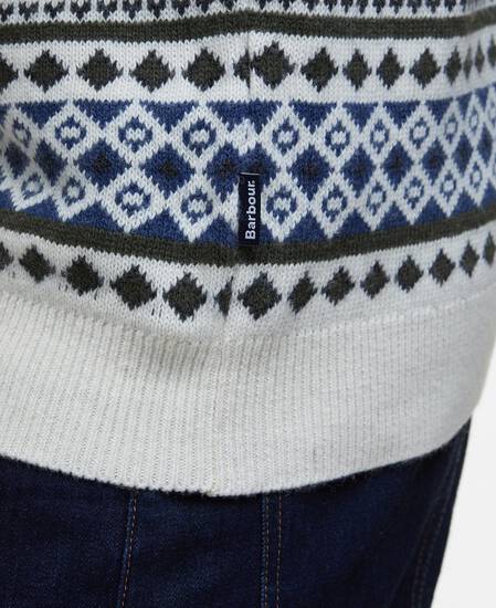 Pullover Easdale Fair Isle Rundhalsausschnitt Whisper White