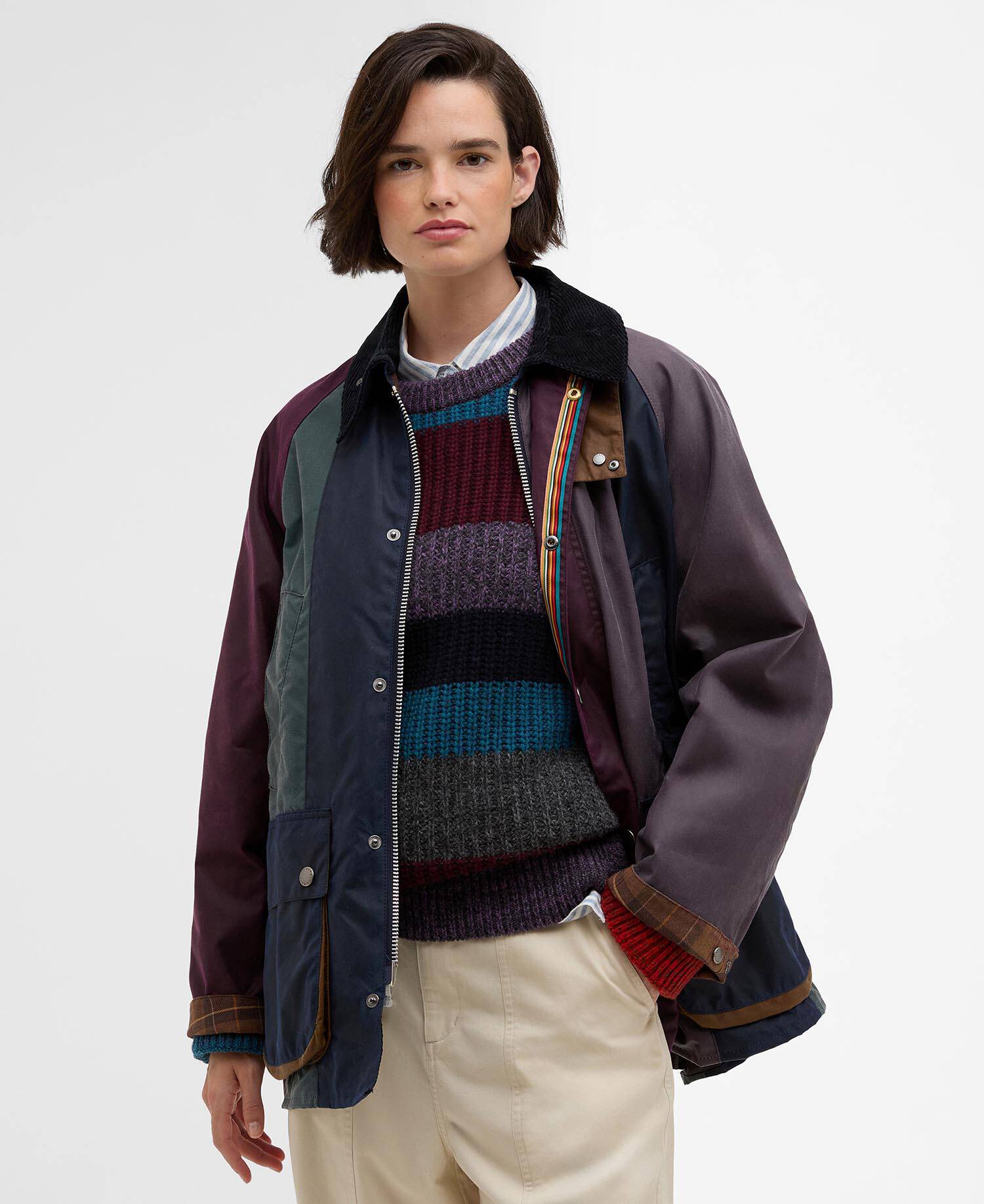 Paul Smith loves Barbour Wachsjacke Striped Oversized Bedale image number 4
