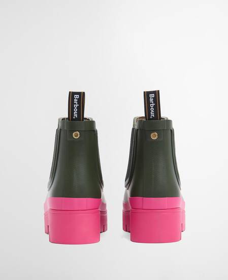 Gummistiefel Halton Ankle Olive/Fuchsia