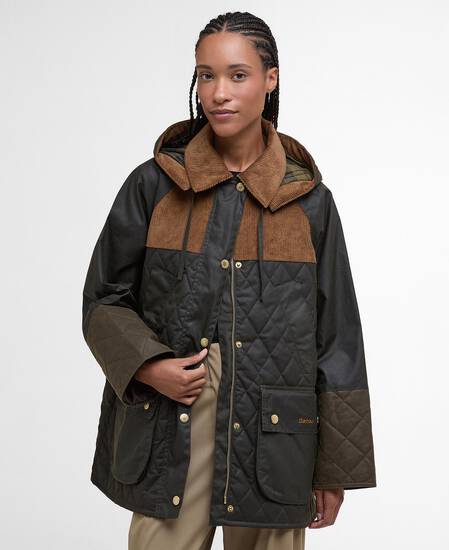 Wachsjacke Imelda Archive Olive/Olive/Beech