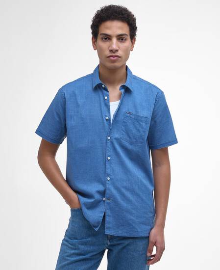 Hemd Pigment Dye Slub Short-Sleeved Dark Denim