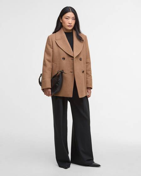 Kurzmantel Indie Wool Camel/Hessian Tartan