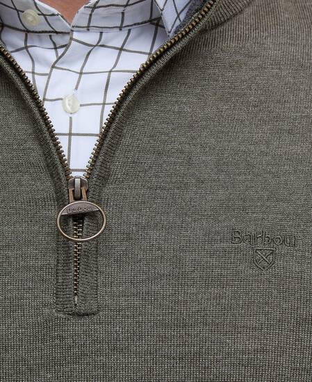 Pullover Loyton Merino Half Zip Olive Marl