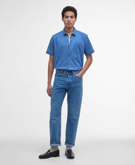 Hemd Pigment Dye Slub Short-Sleeved Dark Denim