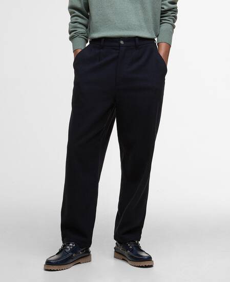 Hose Wool-Blend Relaxed Navy