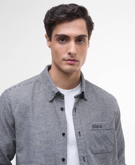 Hemd Watson Houndstooth Long-Sleeved Black