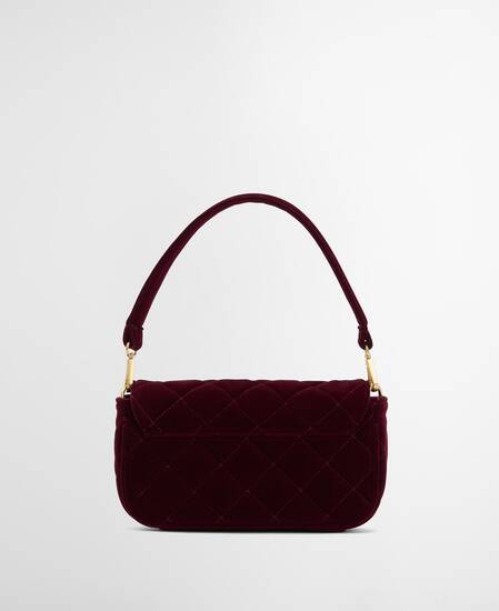 Umhängetasche Soho Mini Quilted Velvet Burgundy