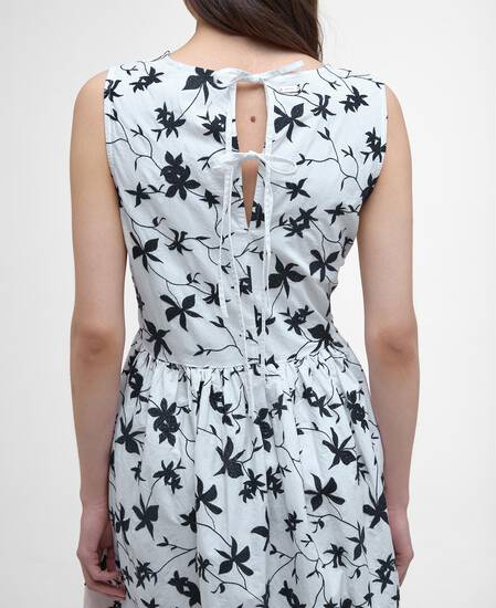 Kleid Elina Printed Midi White/Navy