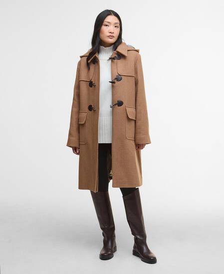 Dufflecoat Melody Wool Camel/Hessian Tartan
