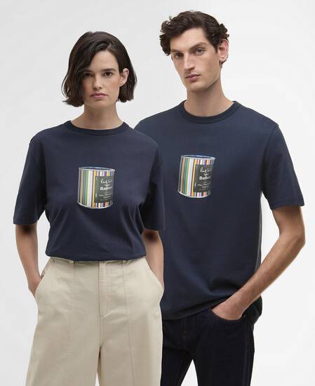 Paul Smith loves Barbour T-Shirt Wax Can Graphic Champion Blue