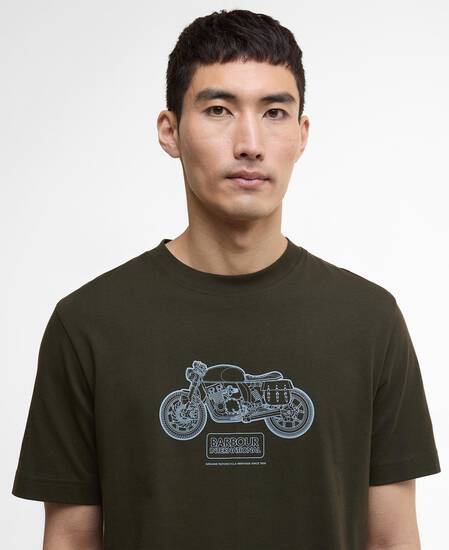 T-Shirt Morris Motorbike Graphic Sage