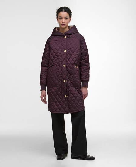 Steppjacke Hilary Black Cherry/Muted Tartan
