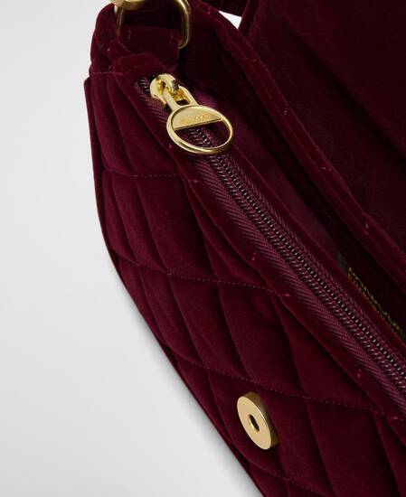 Umhängetasche Soho Mini Quilted Velvet Burgundy