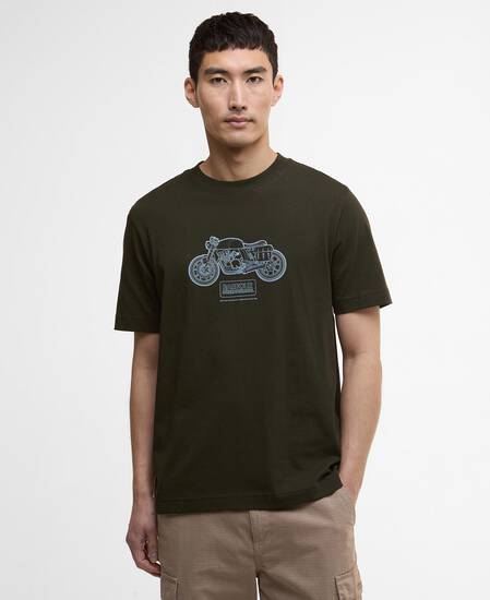 T-Shirt Morris Motorbike Graphic Sage