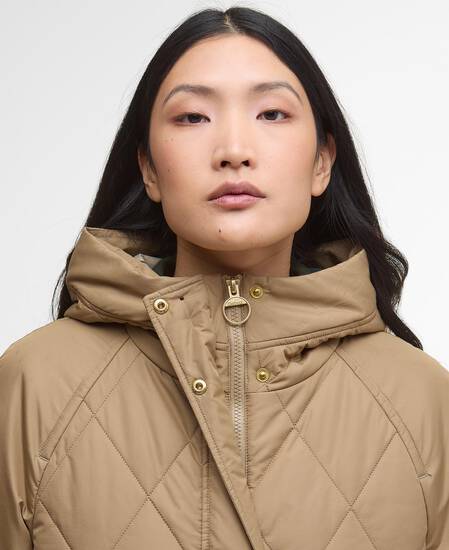 Steppjacke Elspeth Military Brown/Ancient Tartan