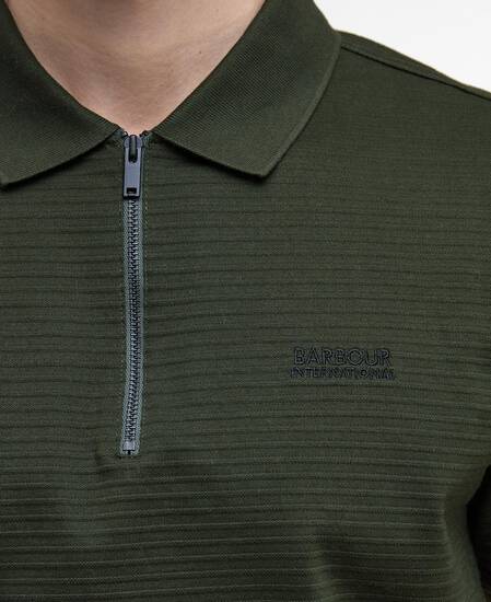 Poloshirt Alfred Jacquard Striped Sage