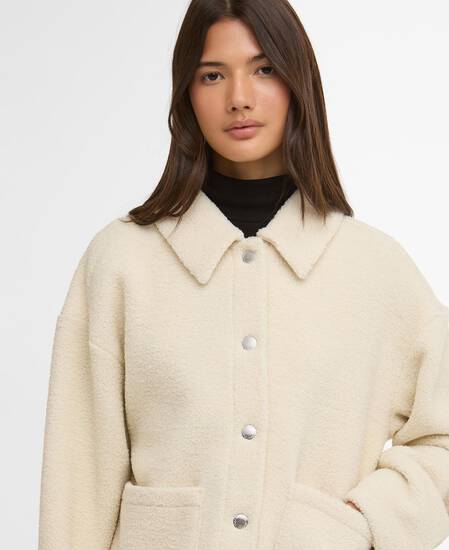 Fleece Overshirt Rae Bone White