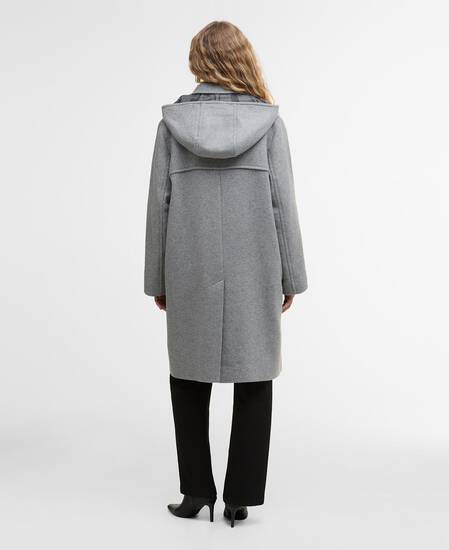 Dufflecoat Melody Wool Light Grey Marl/Onyx Tartan