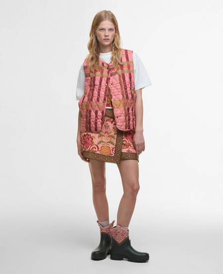 Barbour FARM Rio Innenfutter Fernanda Pink Tartan/Beige Heart Print