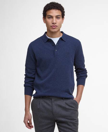 Strickpolo Hutherston Navy Marl