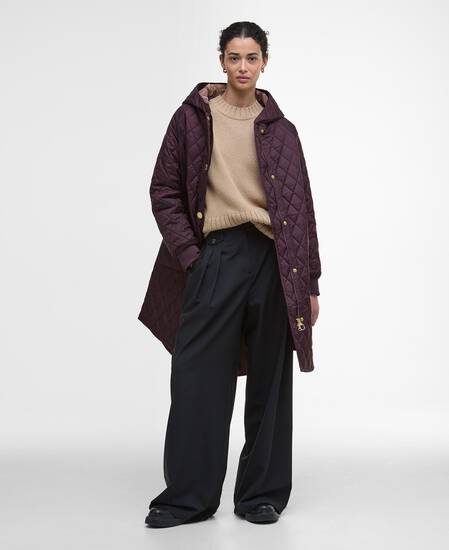 Steppjacke Hilary Black Cherry/Muted Tartan