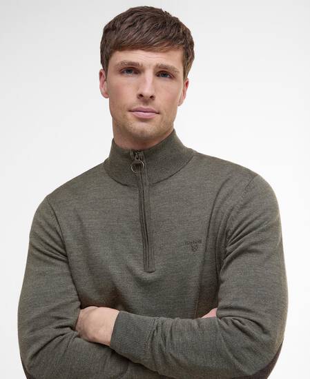 Pullover Loyton Merino Half Zip Olive Marl