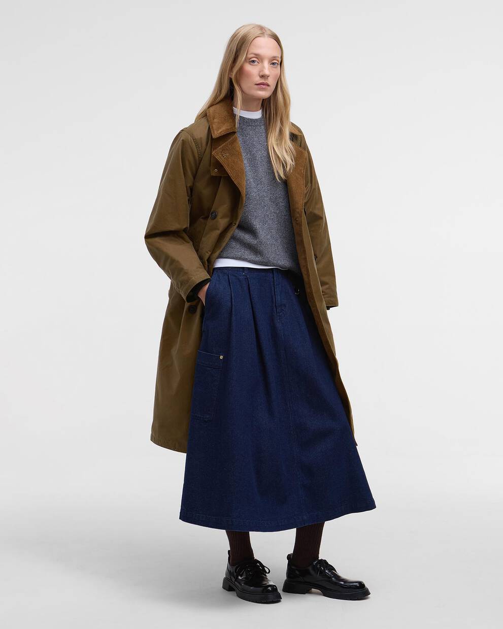 Barbour for Margaret Howell Trenchcoat Double-Breasted Waxed