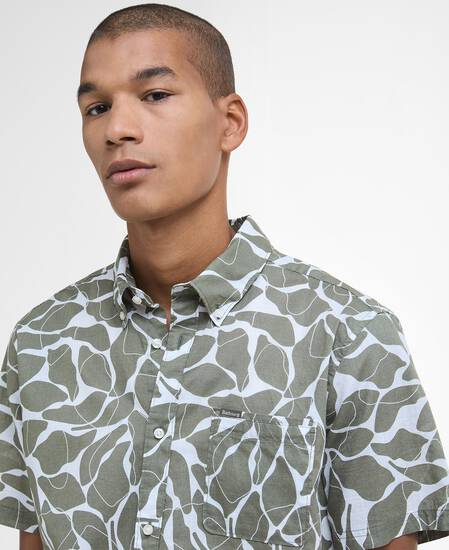 Hemd Spillroad Printed Short-Sleeved Light Moss