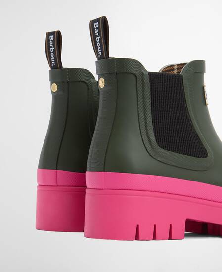 Gummistiefel Halton Ankle Olive/Fuchsia