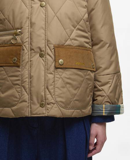 Steppjacke Martha Military Brown/Ancient Tartan