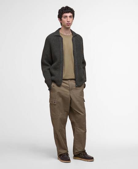 Pullover Garthman Zip-Up Olive Ink