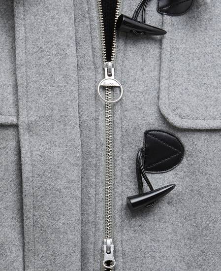 Dufflecoat Melody Wool Light Grey Marl/Onyx Tartan