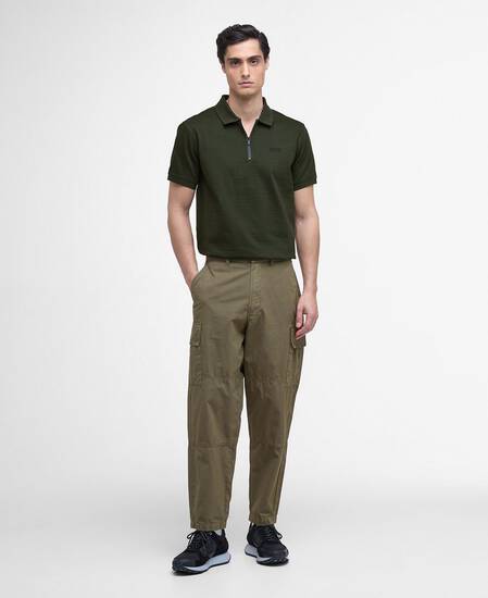 Poloshirt Alfred Jacquard Striped Sage