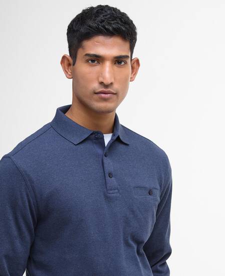 Poloshirt Farmwell Long-Sleeved Tailored Navy