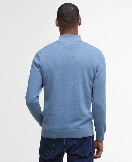 Pullover Cotton Half Zip Blue Stone