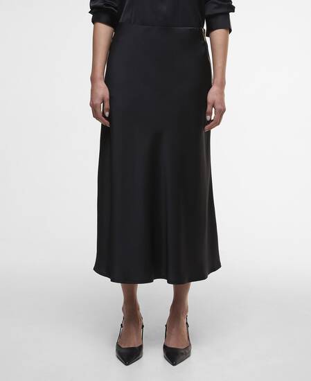 Rock Kaia Satin Midi Black