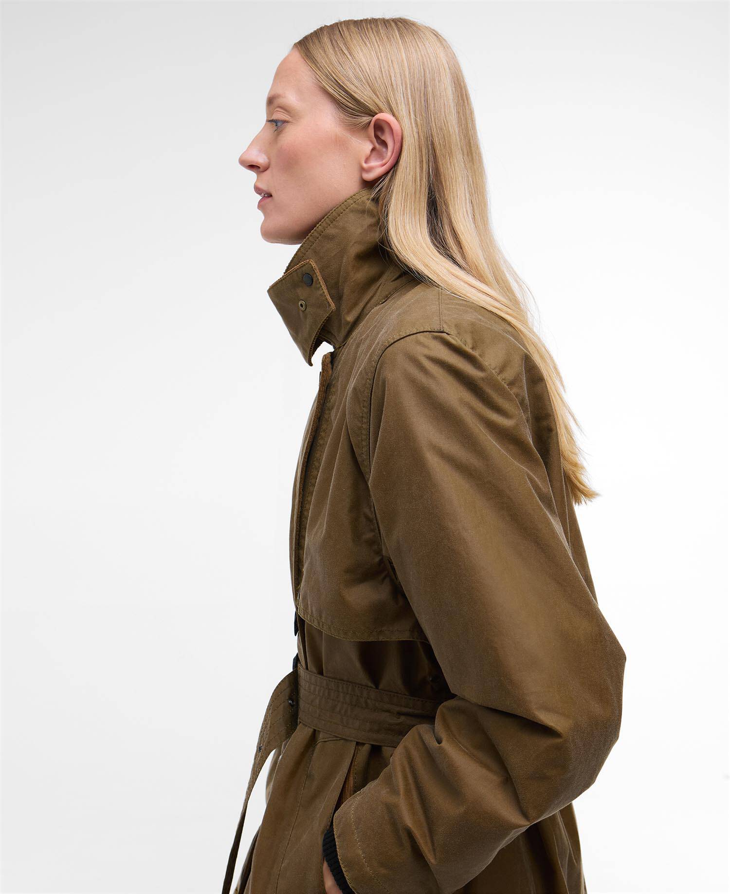 Barbour for Margaret Howell Trenchcoat Double-Breasted Waxed image number 4