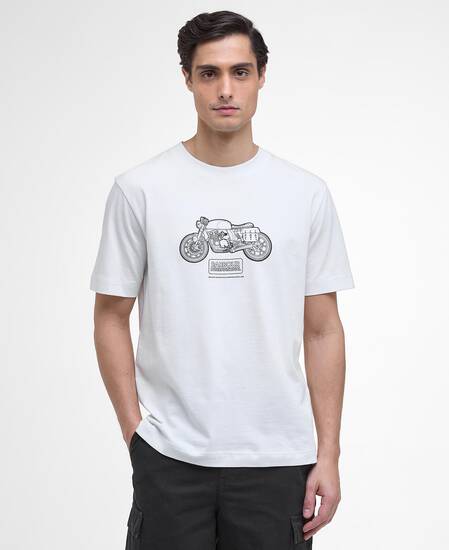 T-Shirt Morris Motorbike Graphic Whisper White