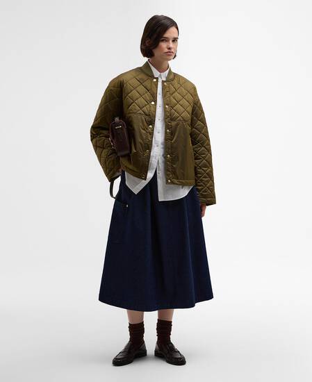 Steppjacke Wetherby Golden Olive/Ancient Tartan